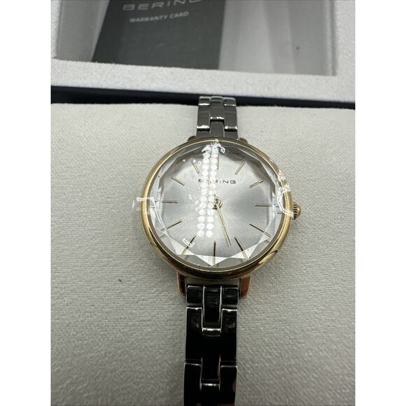 Bering Two-Tone Ladies Quartz Watch – Faceted Crystal, Stainless Steel - Picture 5 of 6